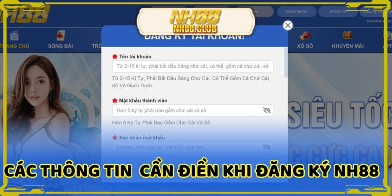 Những dữ liệu quan trọng bạn cần cung cấp